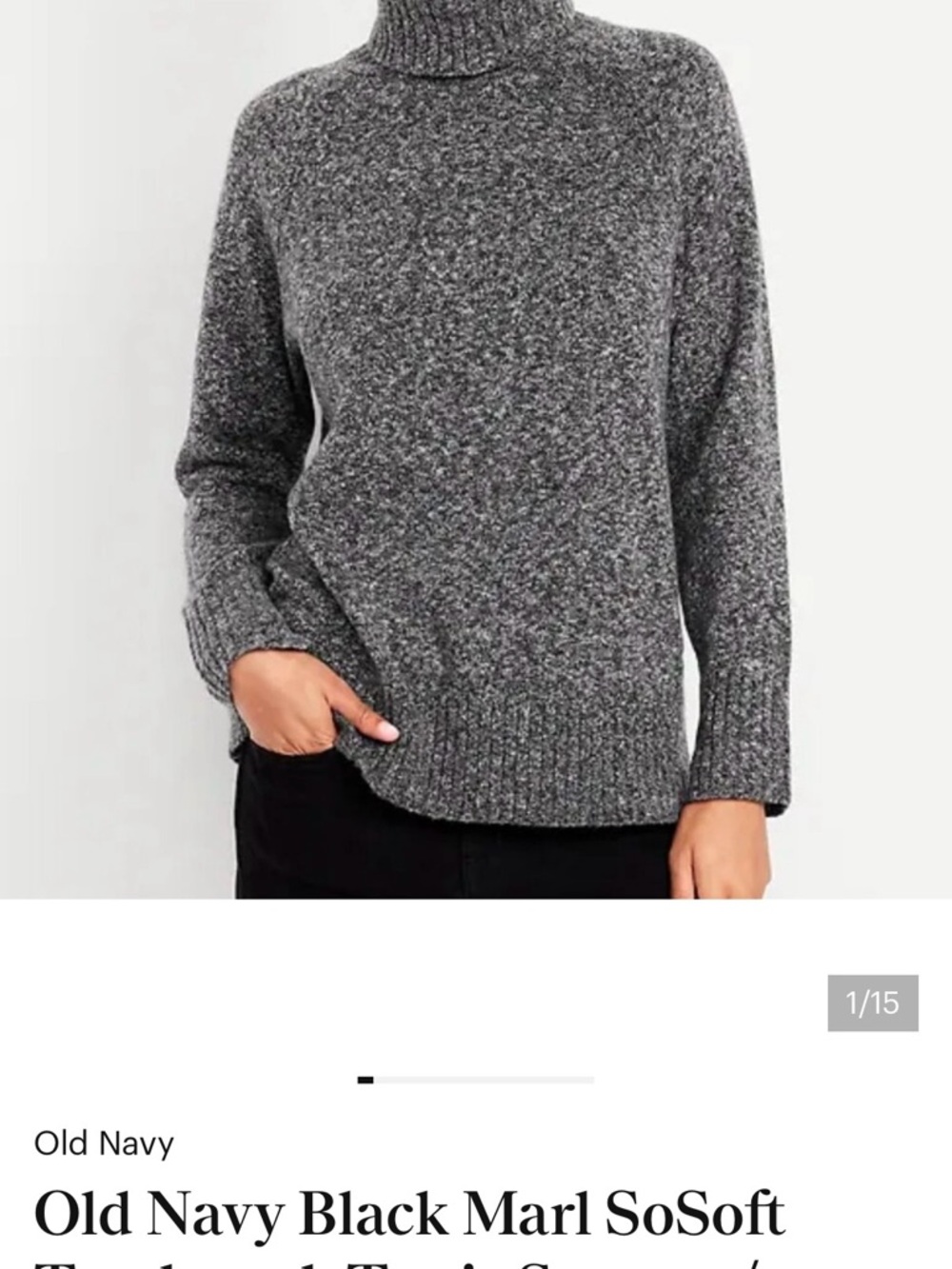 Old Navy marled Gray Turtleneck Sweater